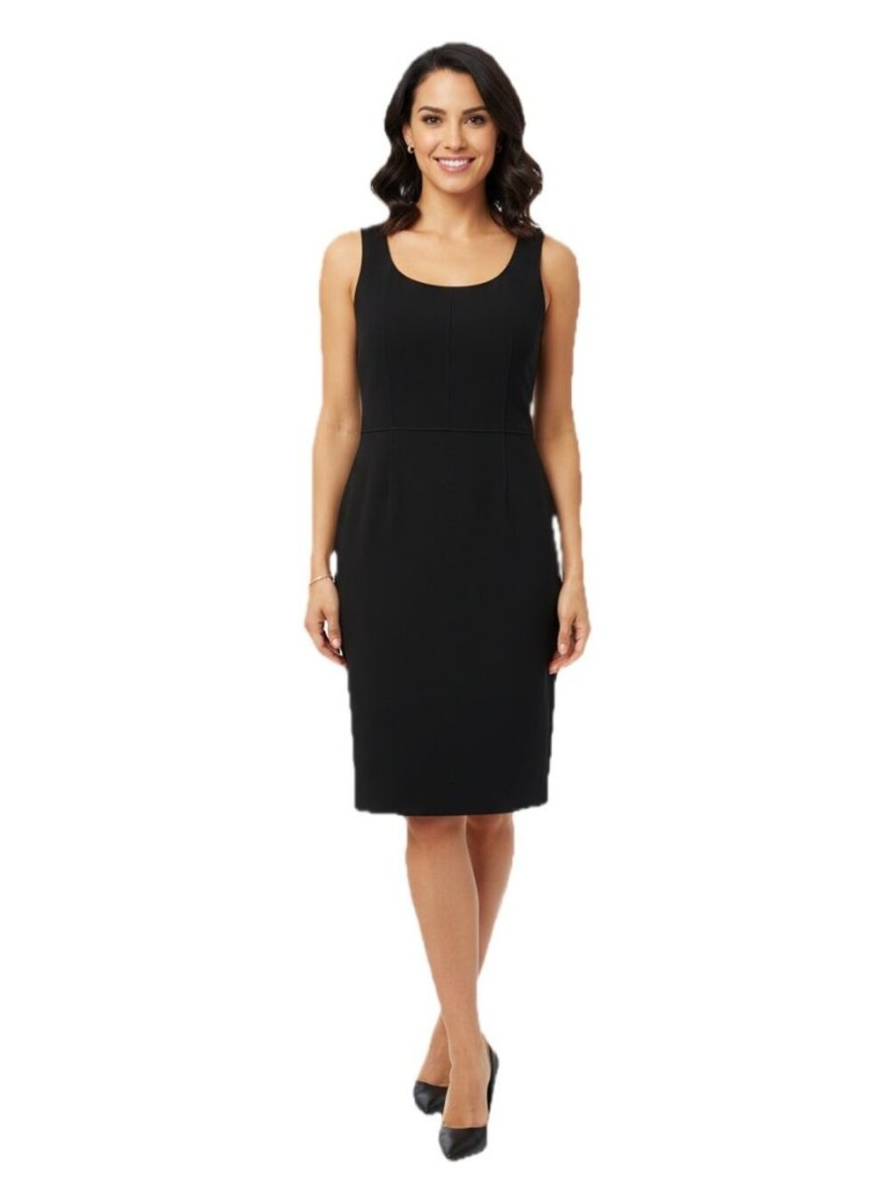 Ann Taylor Petite Black Virgin Wool Sheath Dress | Size 6P | Lined